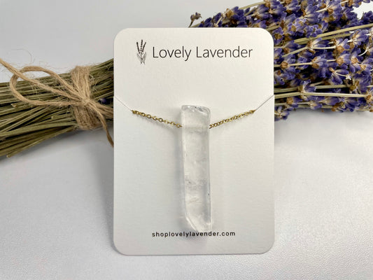 Clear Quartz Necklace - Gold