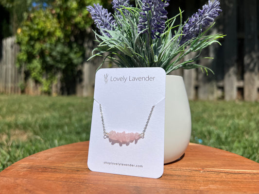 Rose Quartz Necklace - Silver