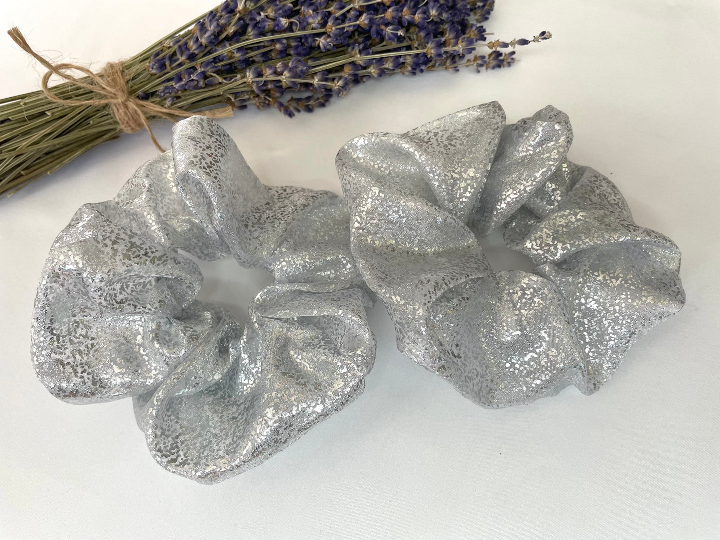 Silver Organza Scrunchie