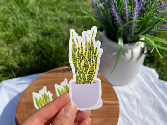 Lavender Pot Snake Plant Sticker