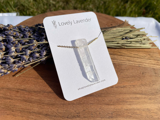 Clear Quartz Necklace - Gold