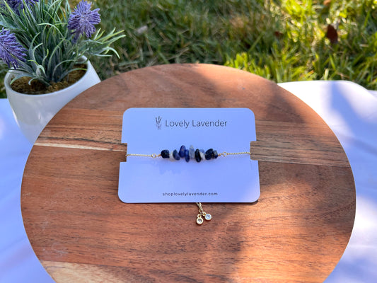 Sodalite Bracelet - Gold