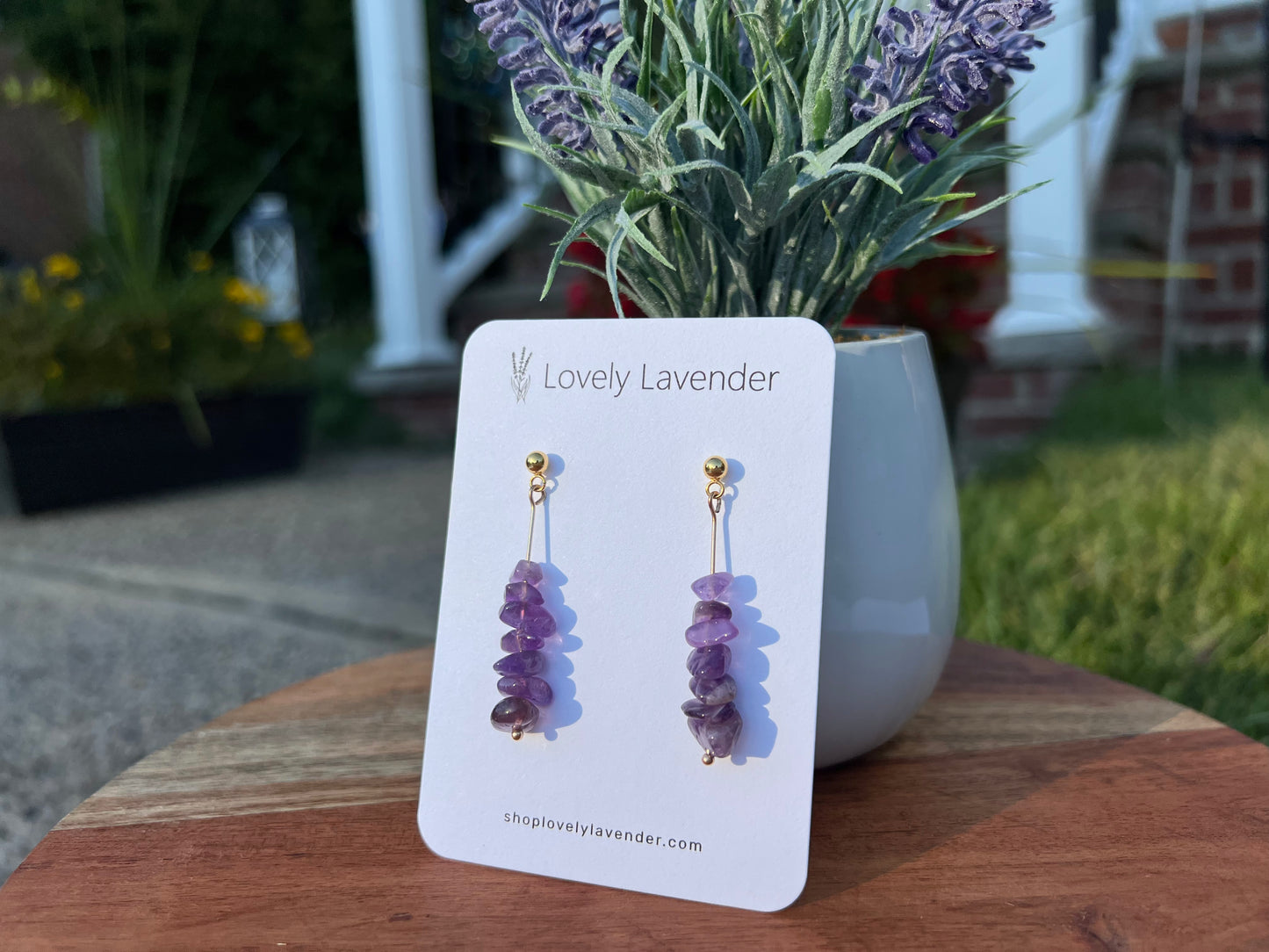 Amethyst Earrings - Gold