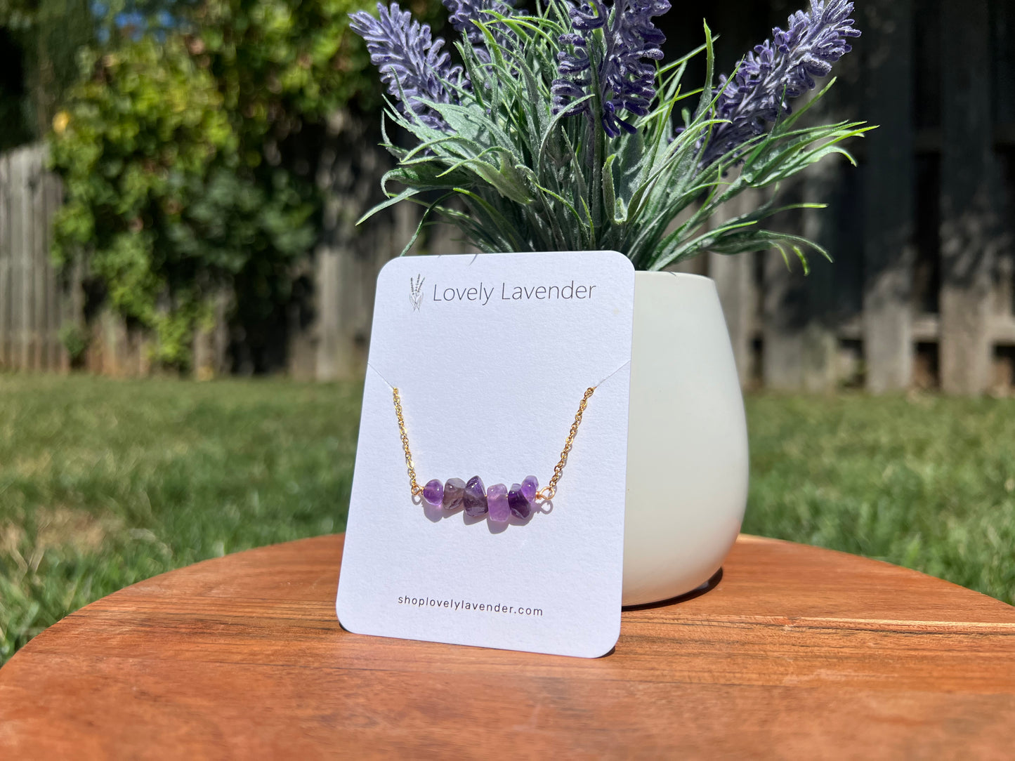 Amethyst Necklace - Gold