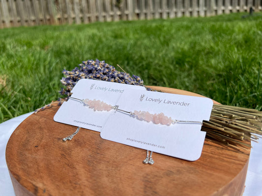 Rose Quartz Bracelet - Silver