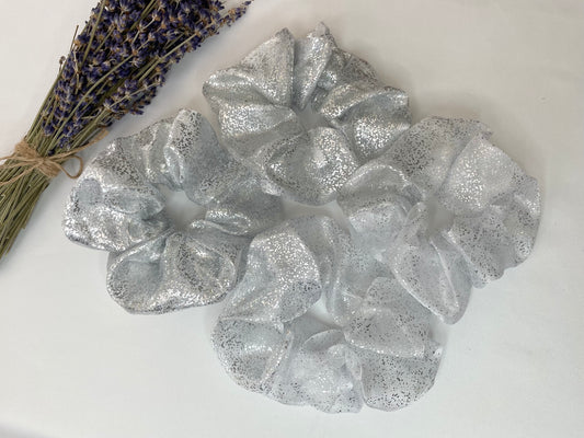 Silver Organza Scrunchie