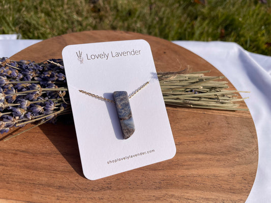 Sodalite Necklace - Gold