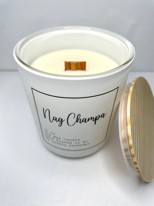 Nag Champa Soy Wax Wood Wick Candle