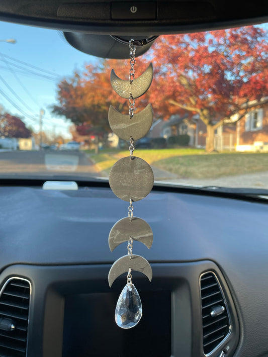 Moon Phase Rear View Mirror Hanger - One of a Kind
