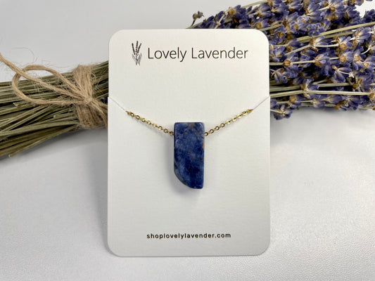 Sodalite Necklace - Gold