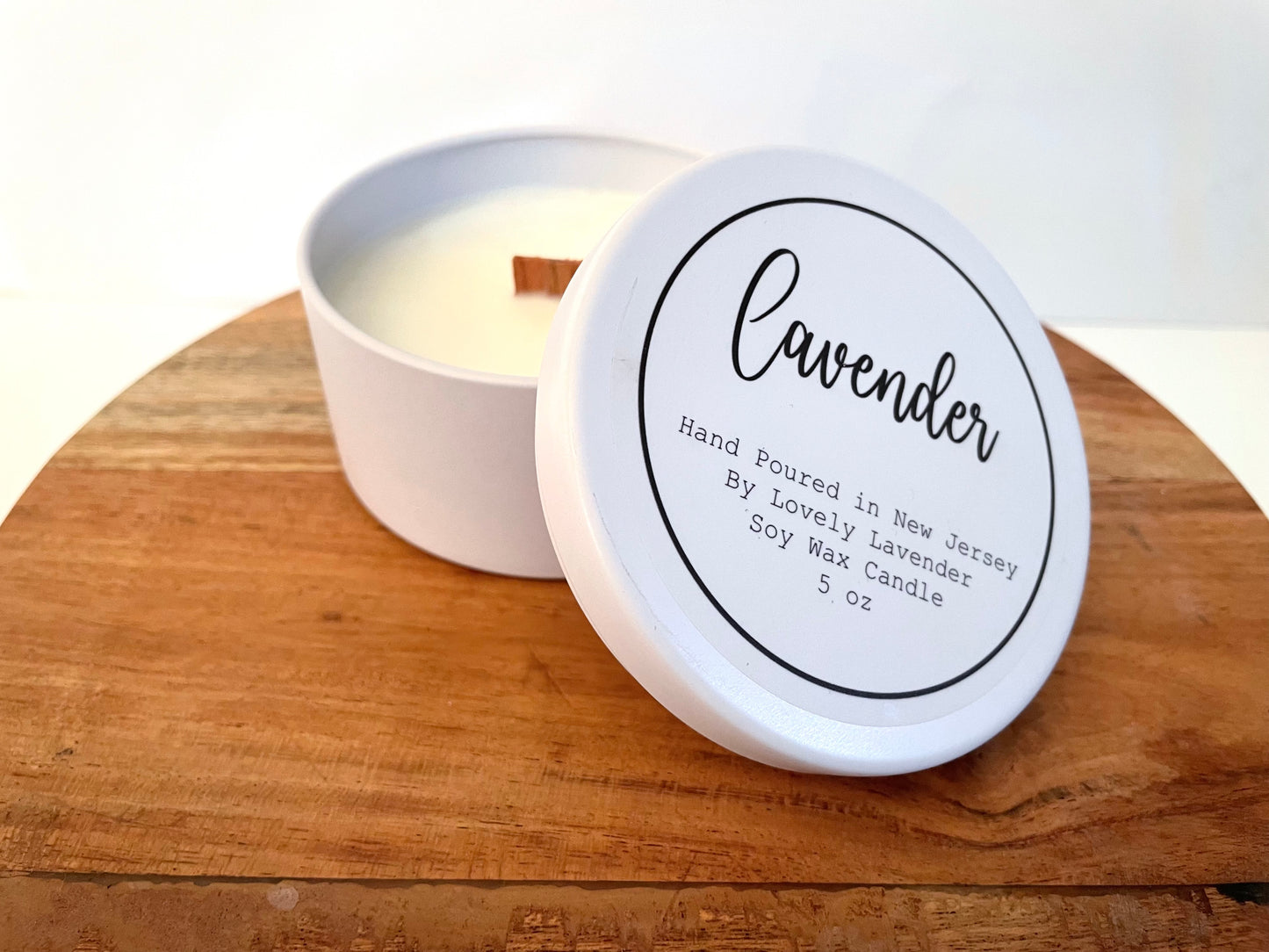 Lavender Soy Wax Wood Wick Candle