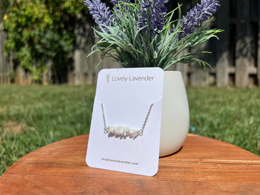 White Howlite Necklace - Silver