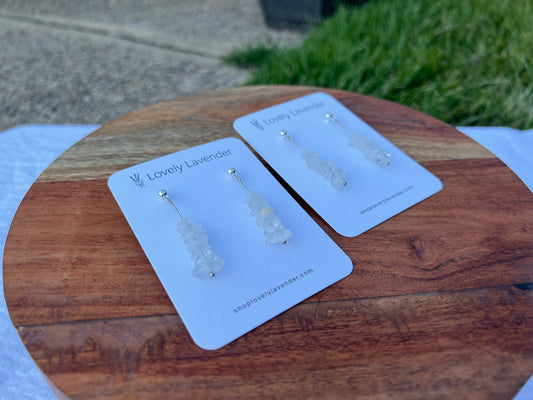 Clear Quartz Earrings - Silver